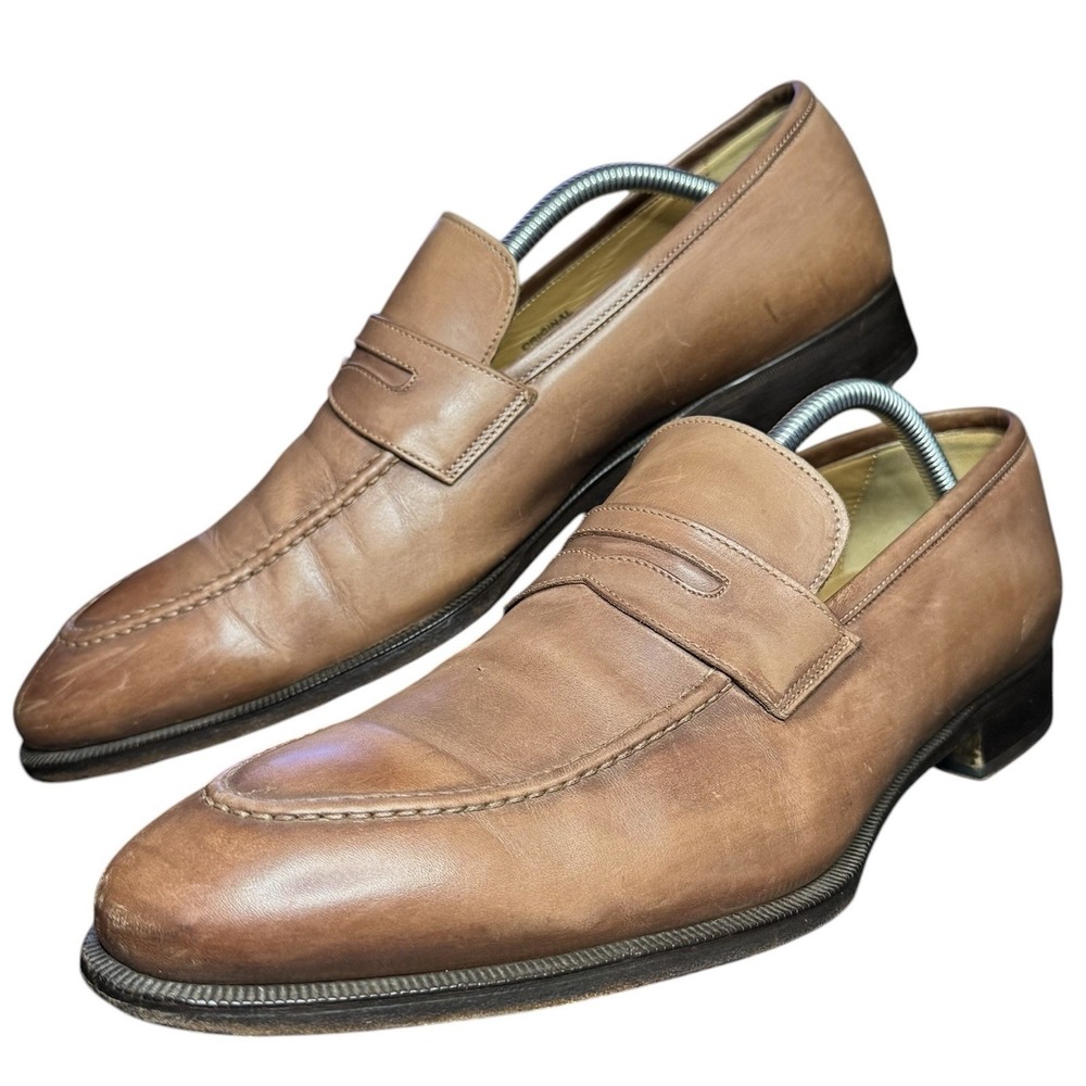 Di Bianco Penny Loafer Size 11.5 Brown Leather Men's Dress Shoes